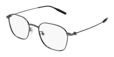 Montblanc Mb0371oa Asian Fit Men's Glasses, Silver, Size 52 In Gray