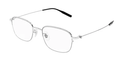 Montblanc Mb0372oa Asian Fit Men's Glasses, Silver, Size 51