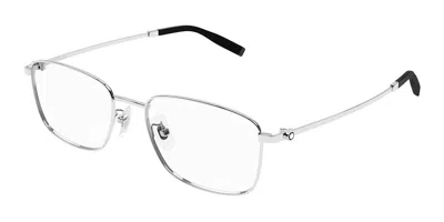 Montblanc Mb0373oa Asian Fit Men's Glasses, Silver, Size 54