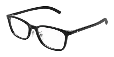 Montblanc Mb0376oj Asian Fit Men's Glasses, Black, Size 54