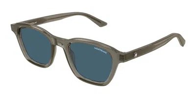 Montblanc Mb0384s 003 Men's Sunglasses Grey Size 50 In Gray