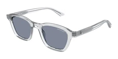 Montblanc Mb0384s 004 Men's Sunglasses Grey Size 50 In Gray