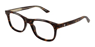 Montblanc Mb0385o Men's Glasses, Tortoiseshell, Size 52 In Brown