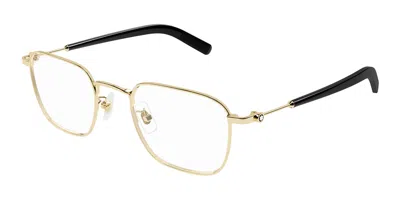 Montblanc Mb0389o Asian Fit Men's Glasses, Gold, Size 52