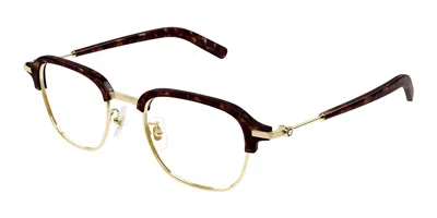 Montblanc Mb0390o Asian Fit Men's Glasses, Gold, Size 50