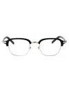 Montblanc Silver-silver-transparent Metal Sunglasses In Black
