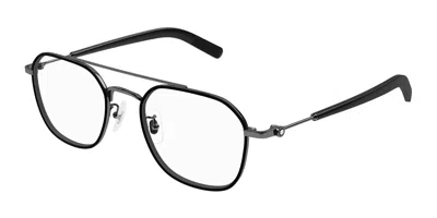 Montblanc Mb0391oa Asian Fit Men's Glasses, Black, Size 51