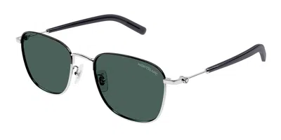 Montblanc Mb0392sa Asian Fit 003 Men's Sunglasses Silver Size 55 In Multi