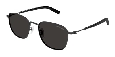Montblanc Mb0392sa Asian Fit 001 Men's Sunglasses Black Size 55