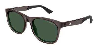 Montblanc Mb0400s 003 Men's Sunglasses Grey Size 55 In Gray