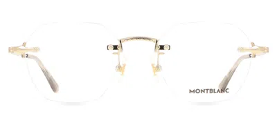 Montblanc Mb0403o Vestibilità Orientale 001 Occhiali Da Vista Oro Per Uomo (solo Montatura) In White