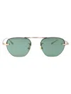 Montblanc Gold-gold-green Metal Sunglasses In Multi