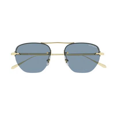 MONTBLANC MB0404S-004GOLD-GOLD-BLUE