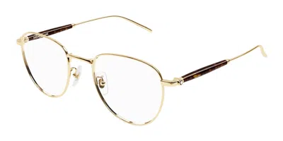 Montblanc Mb0410o Asian Fit Men's Glasses, Gold, Size 50