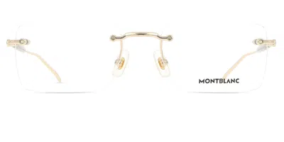 Montblanc Mb0411o Asian Fit Men's Glasses, Gold, Size 55 In Transparent