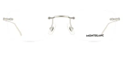 Montblanc Mb0411o Asian Fit Men's Glasses, Silver, Size 55