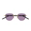 Montblanc Mb0412s Linea Meisterstuck 002 Gold Black Violet Sunglasses In Purple