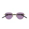 Montblanc Mb0412s Linea Meisterstuck 002 Gold Black Violet Sunglasses In Purple