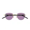 Montblanc Mb0412s Linea Meisterstuck 002 Gold Black Violet Sunglasses In Purple