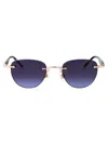 Montblanc Round Sunglasses Mb0412 S 006 In Gold