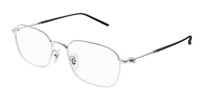 Montblanc Mb0414oa Asian Fit Men's Glasses, Silver, Size 54 In Gray