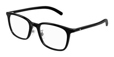 Montblanc Mb0418oj Asian Fit Men's Glasses, Black, Size 53