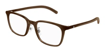 Montblanc Mb0418oj Asian Fit Men's Glasses, Brown, Size 53