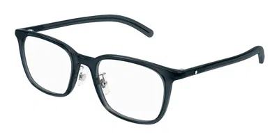 Montblanc Mb0418oj Asian Fit Men's Glasses, Grey, Size 53 In Black