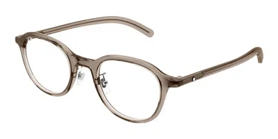 Montblanc Mb0419oj Asian Fit Men's Glasses, Brown, Size 49
