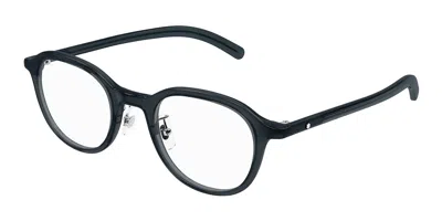 Montblanc Mb0419oj Asian Fit Men's Glasses, Grey, Size 49 In Black