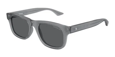 Montblanc Mb0421s Polarized 005 Occhiali Da Sole Grigi Per Uomo In Pattern