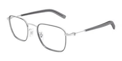 Montblanc Mb0424o 004 Occhiali Da Vista Argentati Per Uomo (solo Montatura) In Metallic