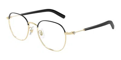 Montblanc Mb0425oa Vestibilità Orientale 003 Occhiali Da Vista Oro Per Uomo (solo Montatura) In Black