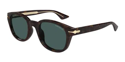 Montblanc Mb0435s 002 Occhiali Da Sole Tartarugatishell Per Uomo In Blue
