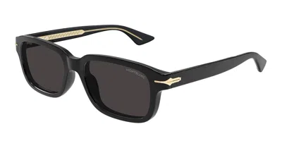 Montblanc Mb0436s 001 Occhiali Da Sole Neri Per Uomo In Black