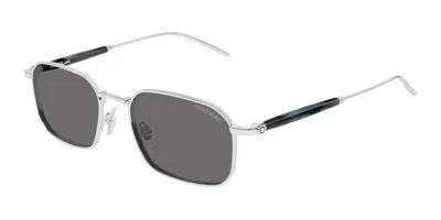 Montblanc Mb0441s 003 Men's Sunglasses Silver Size 52