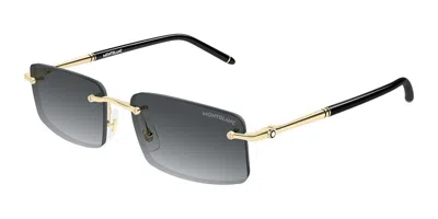 Montblanc Mb0443s 007 Men's Sunglasses  Size 56 In Gold