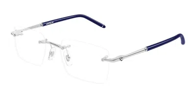 Montblanc Mb0444o 003 Occhiali Da Vista Argentati Per Uomo (solo Montatura) In Silver