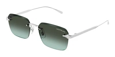 Montblanc Mb0456s 005 Men's Sunglasses Silver Size 54 In Brown
