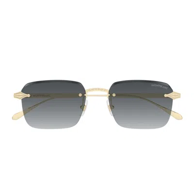 Montblanc Mb0456s Linea Nib 001 Gold Grey Sunglasses