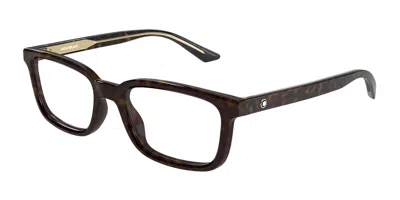 Montblanc Mb0458ol Asian Fit 003 Men's Glasses  Size 55 - Free Lenses - Blue Light Block Available In Brown