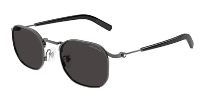 Montblanc Mb0459s 001 Men's Sunglasses Gunmetal Size 50 In Gray