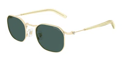 Montblanc Mb0459s 004 Men's Sunglasses Gold Size 50 In Green