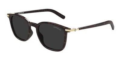 Montblanc Mb0460s 003 Men's Sunglasses Tortoiseshell Size 50 In Brown