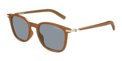 Montblanc Mb0460s 005 Men's Sunglasses Brown Size 50