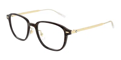 Montblanc Mb0466oa Asian Fit 003 Men's Glasses Tortoiseshell Size 52 - Free Lenses - Blue Light Block Availabl