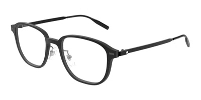 Montblanc Mb0466oa Asian Fit 002 Men's Glasses  Size 52 - Free Lenses - Blue Light Block Available In Black