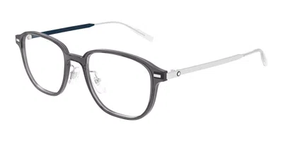 Montblanc Mb0466oa Asian Fit 004 Men's Glasses Clear Size 52 - Free Lenses - Blue Light Block Available In Multi