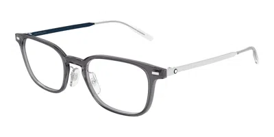 Montblanc Mb0467ol Asian Fit 016 Men's Glasses Clear Size 57 - Free Lenses - Blue Light Block Available In Gray