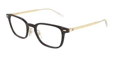 Montblanc Mb0467ol Asian Fit 009 Men's Glasses  Size 54 - Free Lenses - Blue Light Block Available In Brown